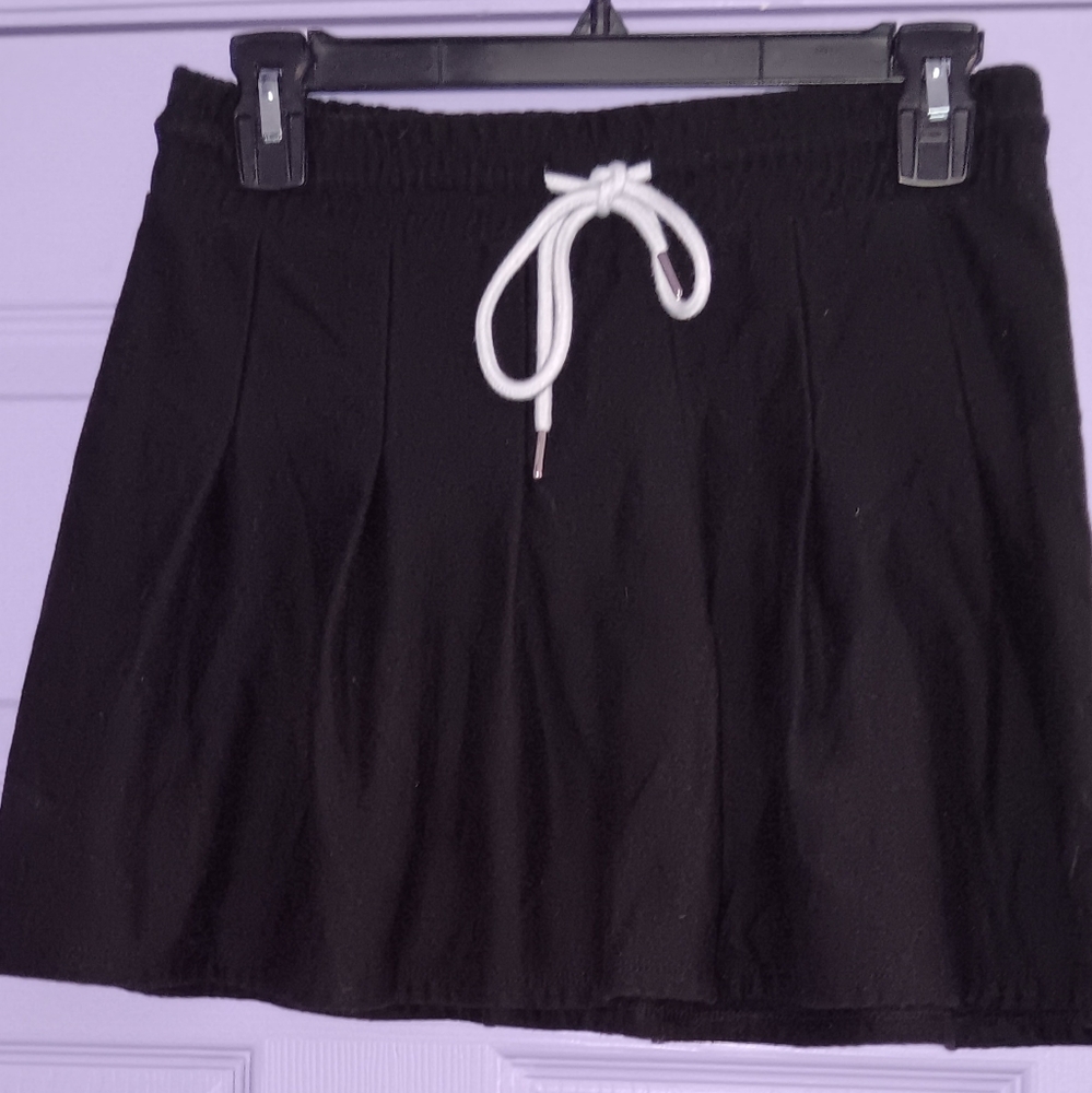 NOBO | Black Skater Mini Skirt with Tie Front Medium - Picture 1 of 4